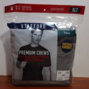 Stafford 3-Pack Men's Big & Tall Heavyweight Cotton Crew-Neck T-Shirts - TALL